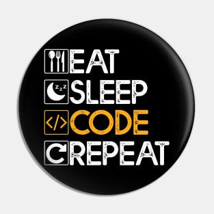 Eat Sleep Code Repeat Gift Coding Lovers Gift Pin