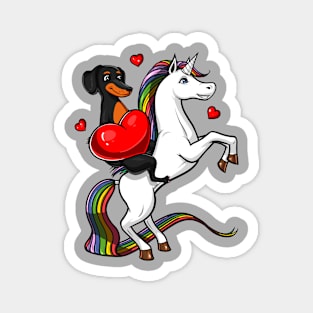 Dachshund Wiener Dog Riding Unicorn Magnet