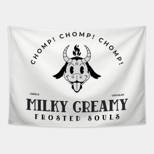 Funny Vintage "Milky Creamy Frosted Souls" Cartoon Baphomet Tapestry