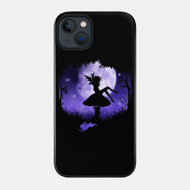 fairy in the moonlight - Brass Silhouette - Phone Case