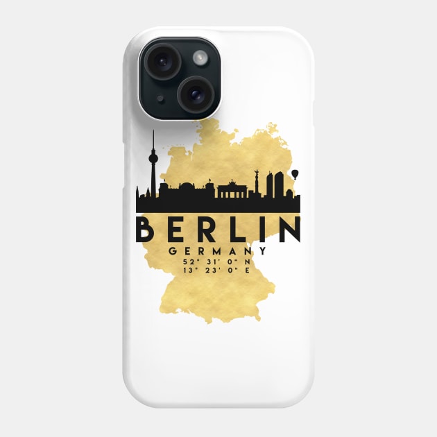 Berlin Germany Skyline Map Art Phone Case by deificusArt