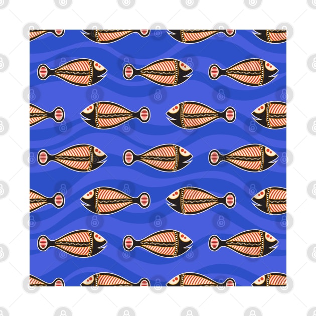 Abstract aboriginal art fish Pattern by bougieFire