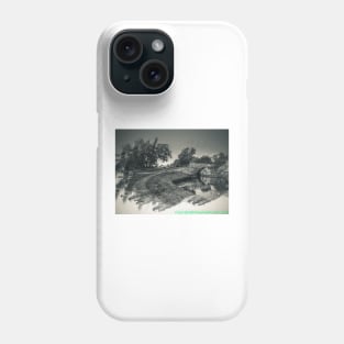 Canal and bridge in black and white Phone Case