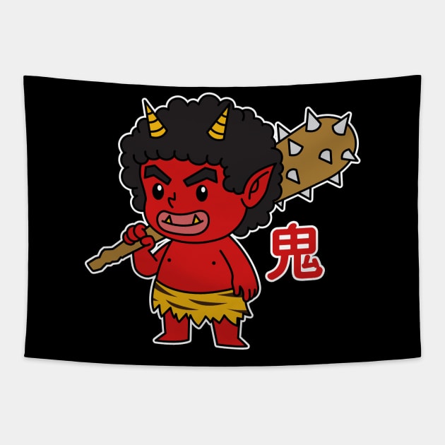 Chibi Oni Japanese Tapestry by rudypagnel