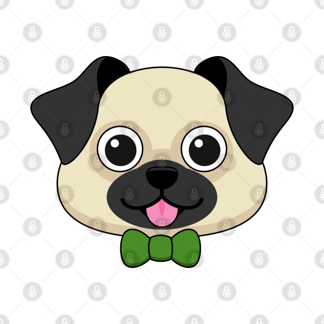 Cute Happy Pug Dog with Papillon by BirdAtWork