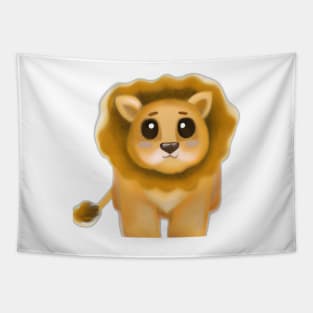 Cute Lion Drawing Tapestry