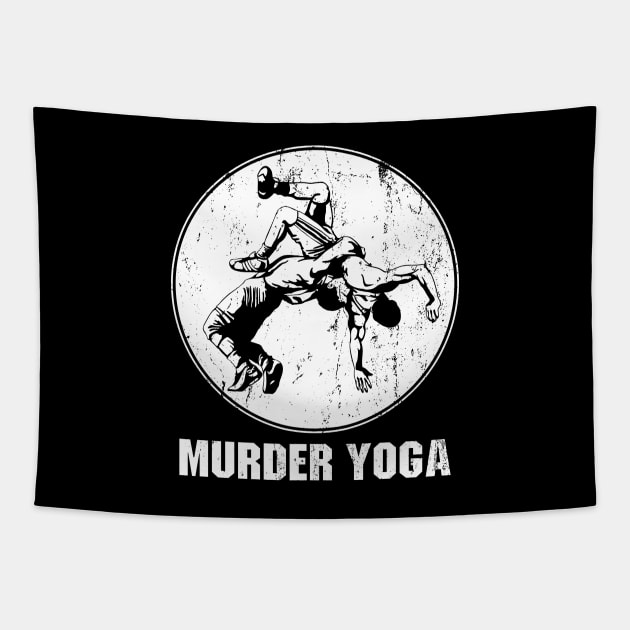 Murder Yoga - Funny Wrestling Tapestry by Ayana's arts