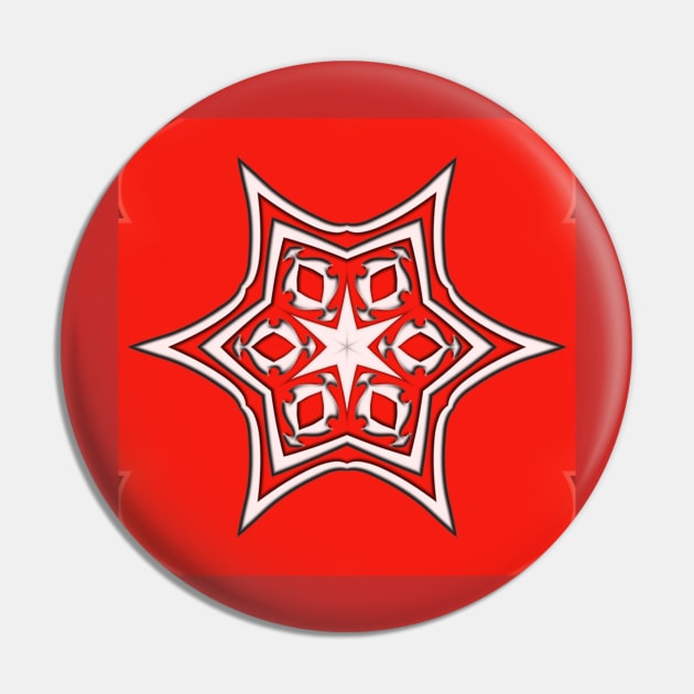 Bright Red Kaleidoscope Pattern (Seamless) 4 Pin by Swabcraft