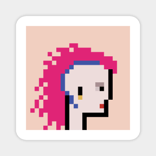 Pixel Art / Girl with a blue braid / ToolCrypto #7 Magnet