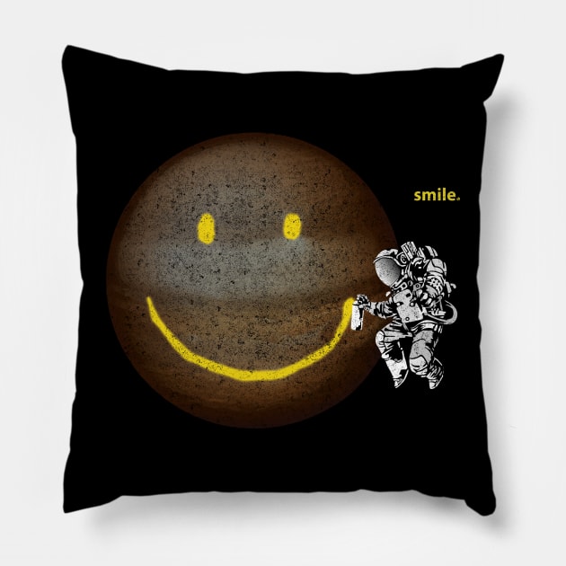 Big smiley face on the moon tagged by Spaceman Pillow by BOEC Gear