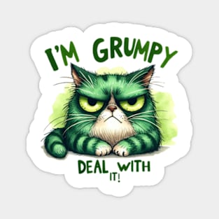 I'm grumpy deal with it Funny Cat Quote Hilarious Sayings Humor Gift Magnet