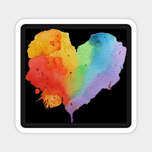 Copy of Rainbow Heart black background Magnet