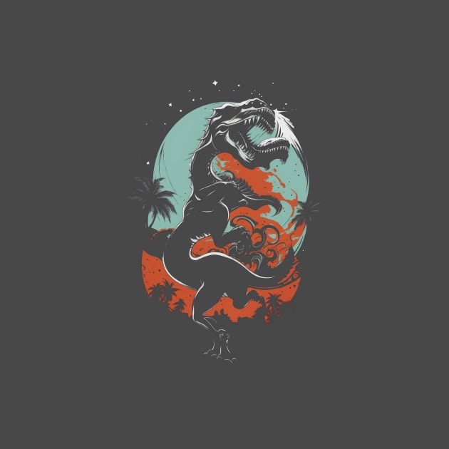 Mutant enigmatic fantasy silhouette T-rex by deepofficial