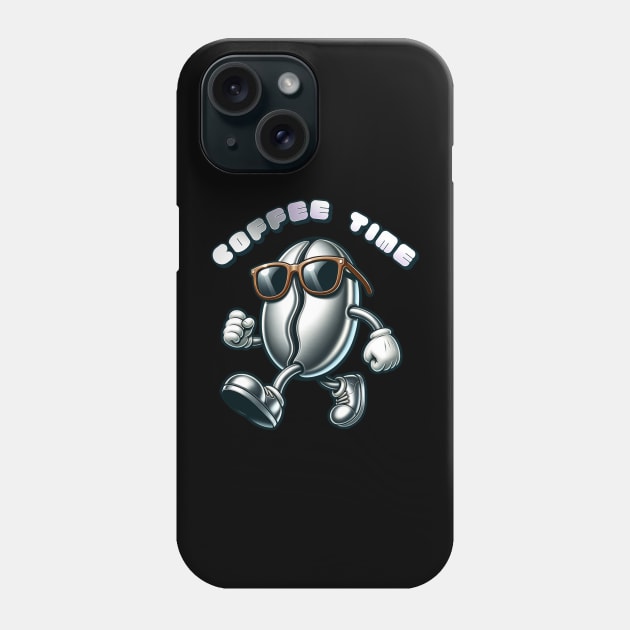 silver coffee bean mascot Phone Case by Dracoola