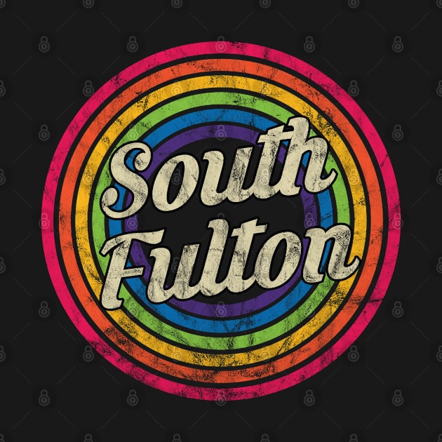 South Fulton - Retro Rainbow Faded-Style by MaydenArt