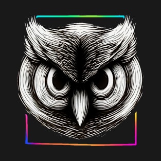 abstract neon owl head T-Shirt