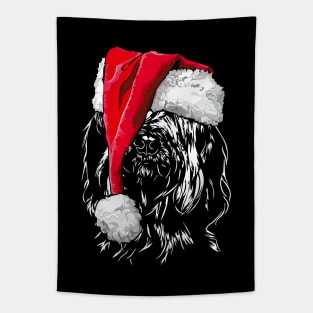 Funny Briard Santa Christmas dog mom Tapestry