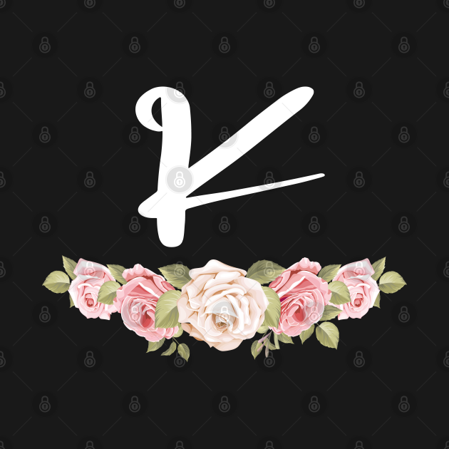 Floral Monogram Letter K - Monogram - T-Shirt | TeePublic