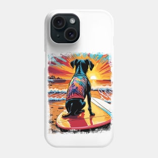 Dog Surfing Cute Colorful Comic Illustration Phone Case