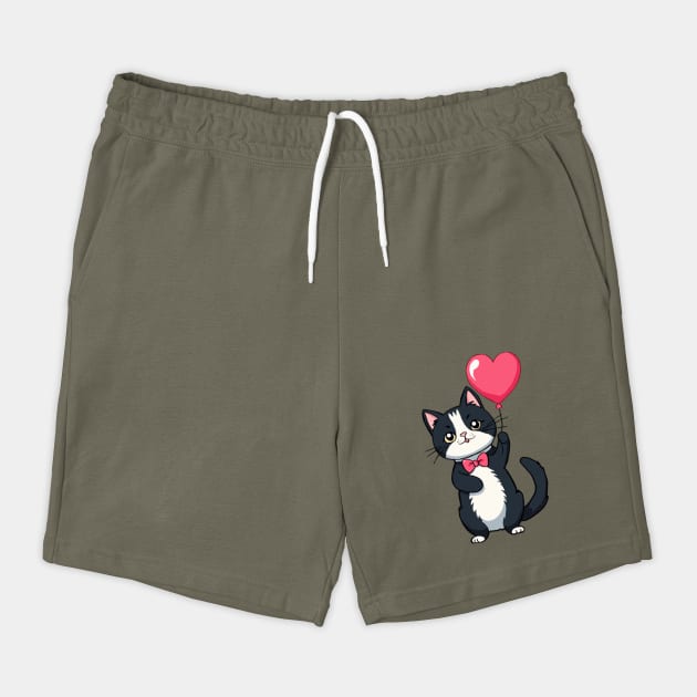 Tuxedo cat with a heart balloon by CreativeSage