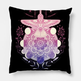 Hummingbird Mandala Pillow