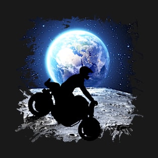 Biking by earth's light T-Shirt