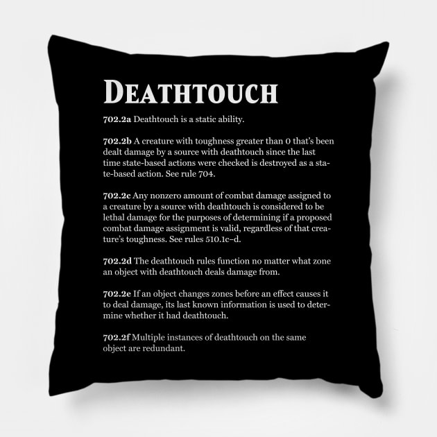 Magic the Gathering - Keyword Deathtouch Rules Text Pillow by Saschken