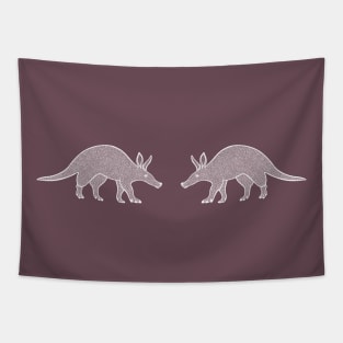 Aardvarks in Love - cute and fun animal ink art design Tapestry