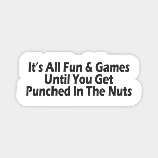 It's All Fun & Games Until You Get Punched In The Nuts Magnet