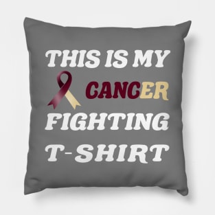 Head & Neck Cancer Burgundy/Ivory Ribbon Fighting Pillow