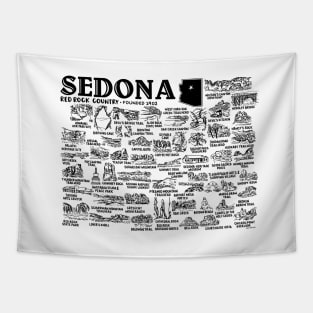 Sedona Map Art Tapestry