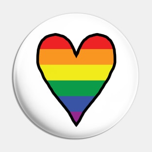 Heart Pride Stripes Valentines Day Pin