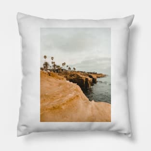 Sunset Cliffs and Palm Trees, California Pillow