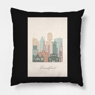 Frankfurt, Germany, map skyline - 02 style Pillow