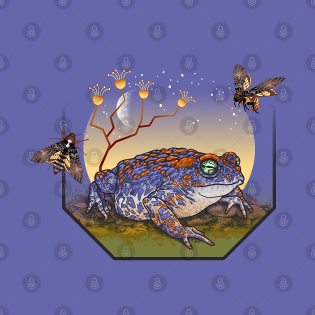 Very Peri Toad with Death's-head Moths by Beauty Bug Hub