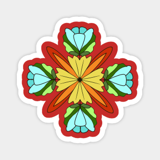 Five Flowers Magnet