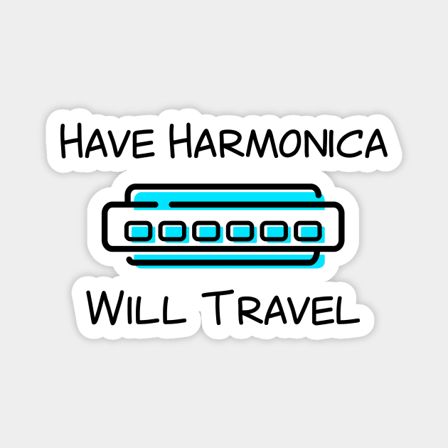 Have Harmonica, Will Travel Magnet by Sahdtastic