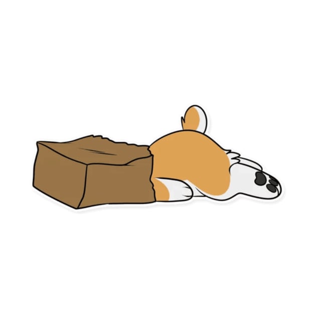 Tired corgi by Honu Art Studio