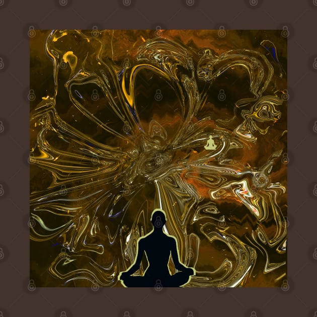 The Yellow & Black Meditator -  Abstract Design 3 by Crazydodo