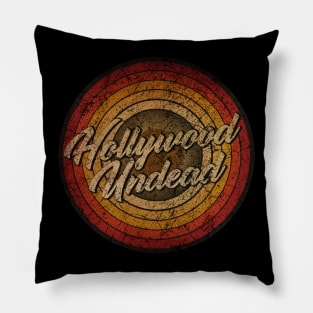 arjunthemaniac,circle retro faded Hollywood Undead Pillow