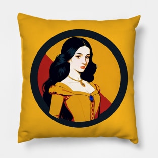 Renaissance Woman in a Yellow Dress Pillow