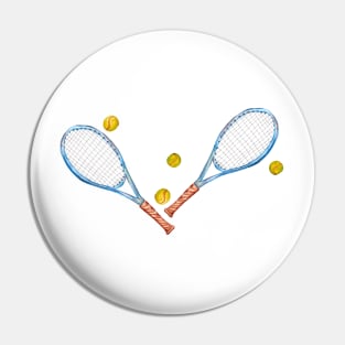 Tennis rackets with tennis balls_3 Pin