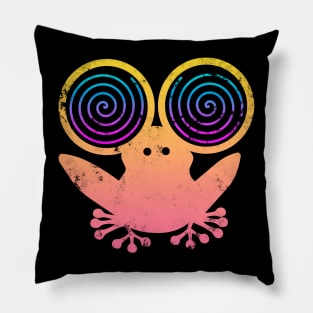 Hypnotic Abstract Frog - Cream Pillow