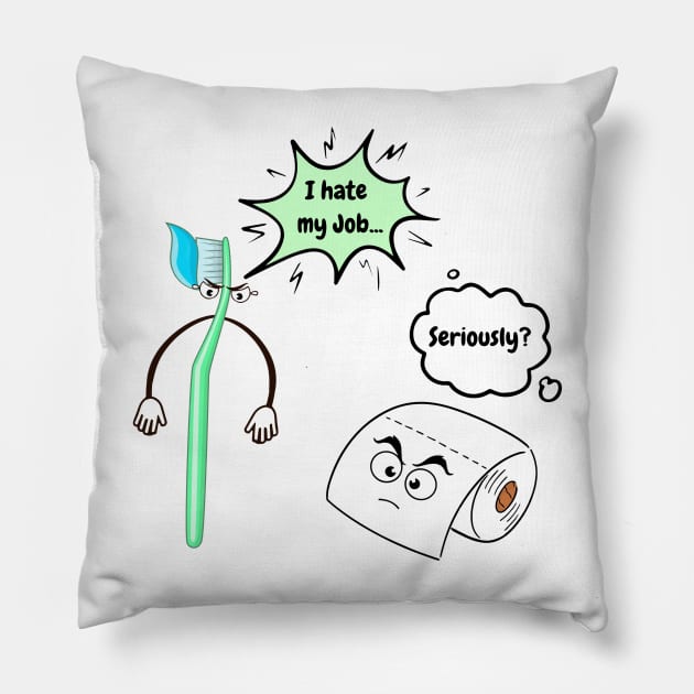 i-hate-my-job Pillow by Space Monkeys NFT