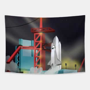 Shuttle Night Launch Tapestry