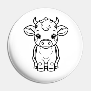 Cute Baby Cow Animal Outline Pin