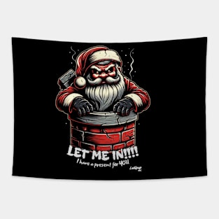 Chimney Stalker Santa - A Xmas December Claus Tapestry