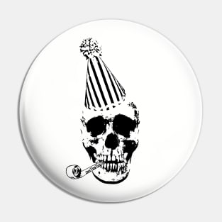 Happy Birthday Skull Pin