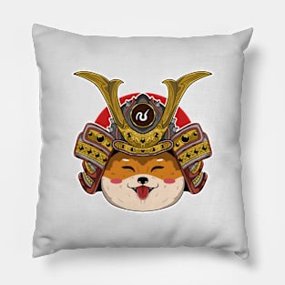 Samurai Cute Dog Japanese Warrior Vector Illustration Artwork Pillow