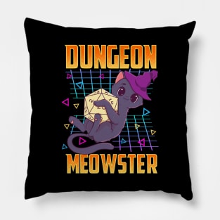 Dungeon Meowster Tabletop Gamer Pillow